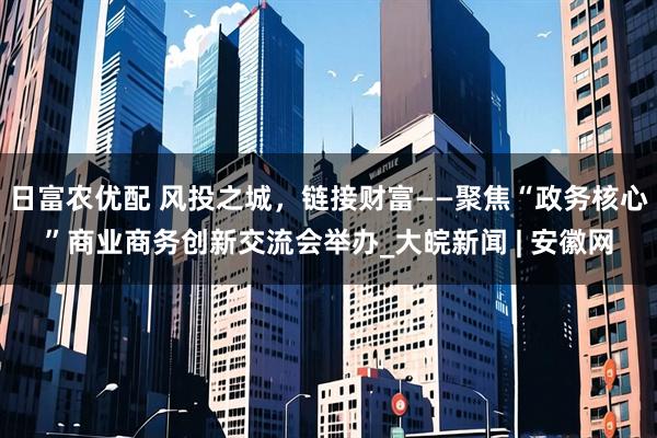 日富农优配 风投之城，链接财富——聚焦“政务核心”商业商务创新交流会举办_大皖新闻 | 安徽网
