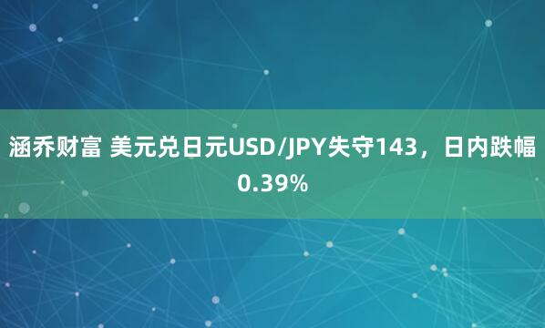 涵乔财富 美元兑日元USD/JPY失守143，日内跌幅0.39%